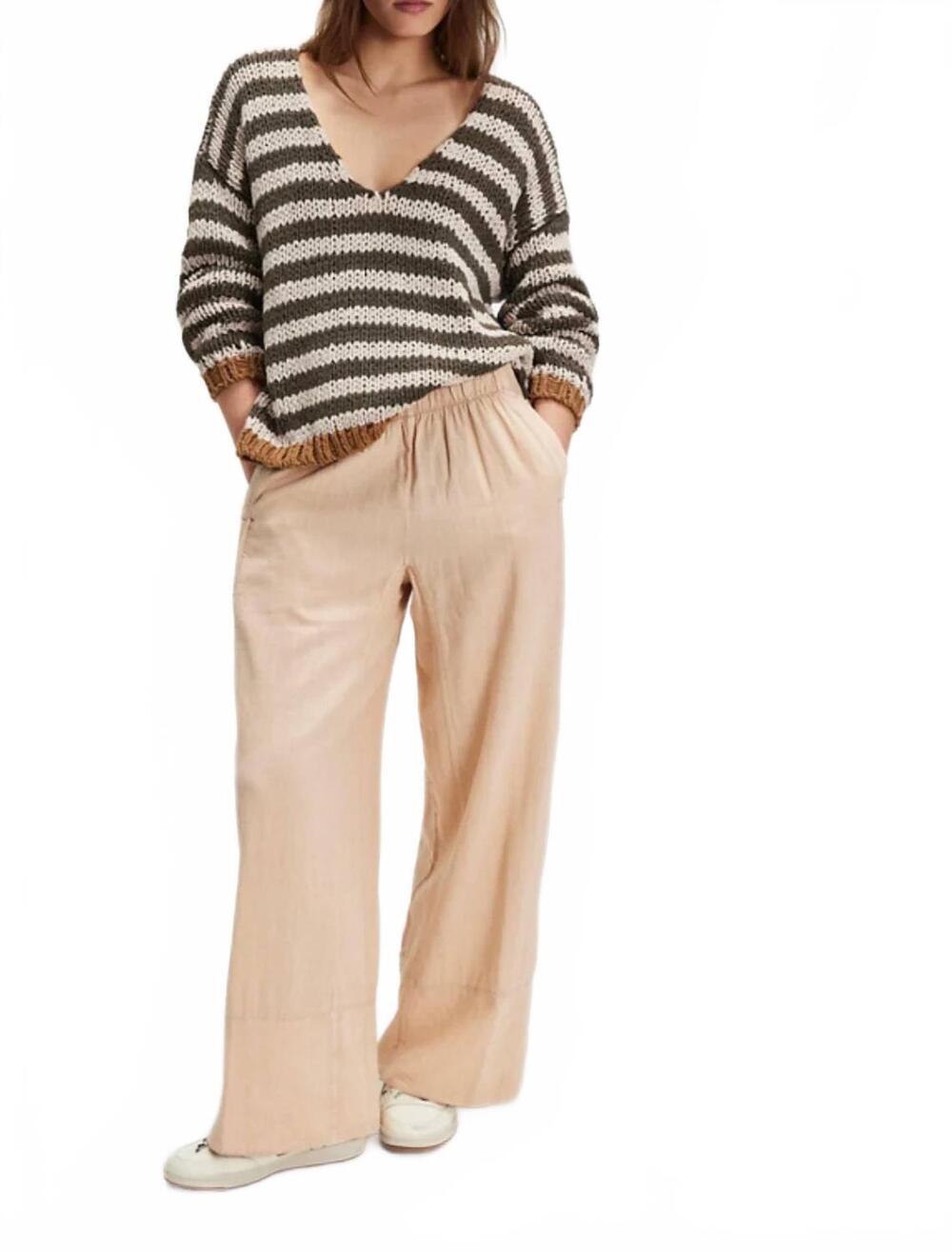 NEW FREE PEOPLE days end linen pull on pants in sand dollar